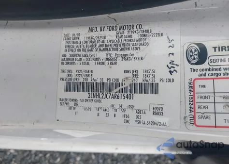 2010 Lincoln Mkz from USA, damaged, VIN 3LNHL2JC7AR615401